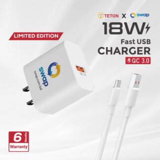 Teton 18W Fast Charger - Teton X SWAP Collab Limited Edition- USB Type-A Charger with USB Cable, Quick Charge Power Adapter for All Android Samsung and iphone 16/15 Mobile Devices