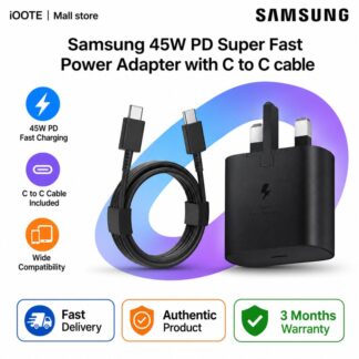 Samsung 45W PD Super Fast Power Adapter with C to C cable | 3 Months warranty