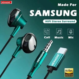 Type C&3.5mm Headphones HiFi Bass Stereo Volume Control Headset In HD Mic Wired Earbuds For IPhone15-17/ Series Earphones