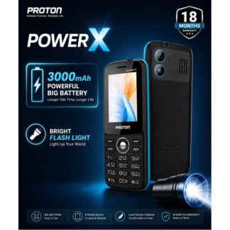 Proton RE-PowerX Feature Phone with 3000mAh Monster Battery, Big Torch, Dual SIM & Long Battery Backup – Free Delivery (Any Color)