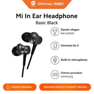 Xiaomi Mi In-Ear Basic 3.5mm In-Ear Wired Earphone BHR7670CN Wired Earphones with Mic 10mm Deep Bass Stereo Sound 3.5mm Universal Jack HD Call Control Comfortable In-Ear Headphones