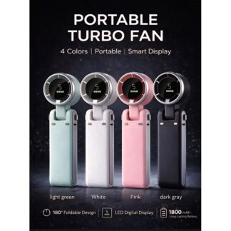 Popular Mini High-Speed Handheld Turbo Fan Smart Digital Display Wearable Personal Desk/Turbo Fan Handheld Rechargeable Fan Multicolor Portable Mini Hand Fan USB Rechargeable Folda