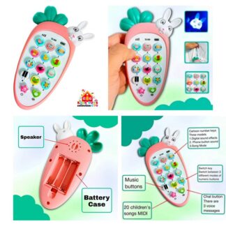 Toys Rabbit Phone Smart Phone Cordless Feature Mobile Phone Toys Mobile Phone for Kids Phone Small Phone Toy Musical Toys for Kids Smart Light (Rabbit Phone) - Multicolor
