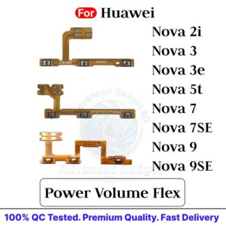 Huawei Nova 2i 3 3e 5t 7 7se 9 9se Power on / off Switch Button Side Volume Up Down Buttons Flex Cable Replacement Parts