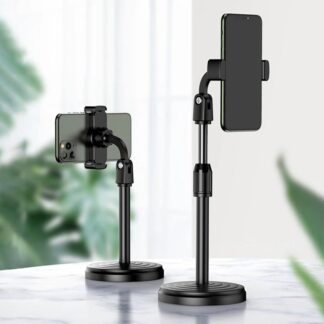 L7 Adjustable Mobile Phone Stand for Desk  Up to 1ft Height Adjustable, Foldable 360° Rotating Strong Holder  Best Phone Stand for Video Calls, Live Streaming & Online Classes – By