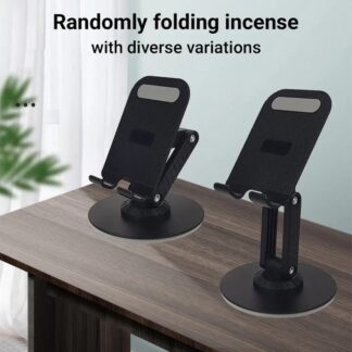 Fully Adjustable (BY-556) Foldable Desktop Phone Holder Adjustable Angle Height 360 Degree Rotating Cradle Dock Mobile Stand Compatible With All Mobile/Tablet Devices Under 12 Inch