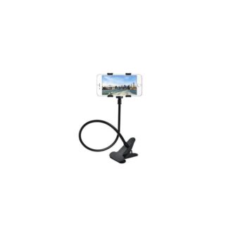 Universal Flexible Long Arms Lazy Bed Desktop Mobile Phone Holder Stand - Black