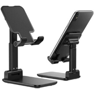 (GADGET DREAM ) T1 Universal Ergonomic Collapsible Adjustable Metal Desktop Tablet Mobile Phone Holder Foldable Extend Cell Phone Support Desk Mount Table Stand Smart Phone Bracket