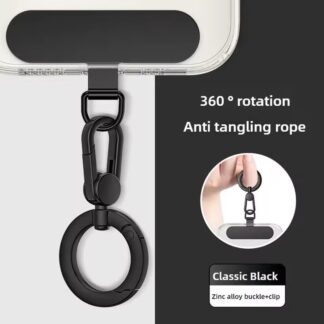 Metal Phone Lanyard Gasket Patch Rotatable Metal Buckle Hanging Steel Clip Card Cord Tab Mobile Phone Accessories