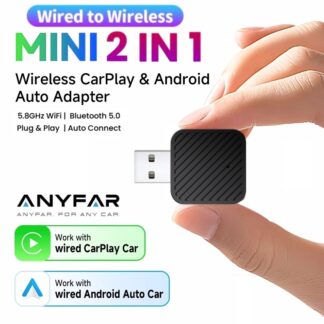 2025 New Wired to Wireless CarPlay 2 in1 Mini Adapter Android Auto Smart Box Plug and Play Auto Connection OTA Update Universal