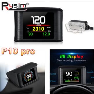 P10 PRO OBD2 Head Up Display OBDII Smart Digital Meter On Board Computer Digital Speedometer Multiple language Overspeed Alarm