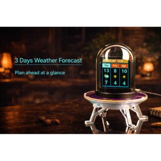 UFO Smart Weather Clock – WiFi Real-Time Data Display, Crypto Prices, Stocks, Multi-Mode Desk Gadget