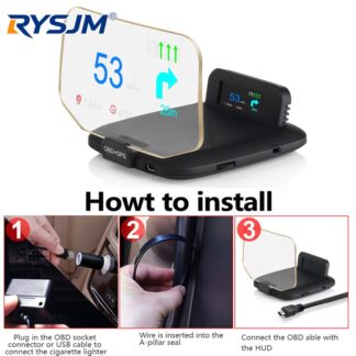 C1 OBD2 HUD Car Head Up Display  Navigation Projector Digital Smart Speed Gauge KMH MPH Overspeed RPM Alarm Plug and Play
