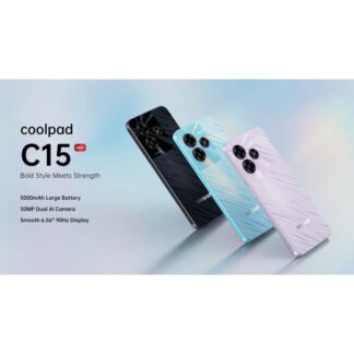 Coolpad Cool C15 Smartphone (Black) – 6.56” HD+ 90Hz Display, 12GB RAM (6+6), 256GB ROM, Helio G36, 50MP Dual Camera, 5000mAh Battery