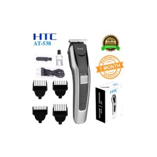 HTC AT-538 Rechargeable Hair & Beard Trimmer for Men – Cordless Grooming Kit with Sharp Blades & Adjustable Settings